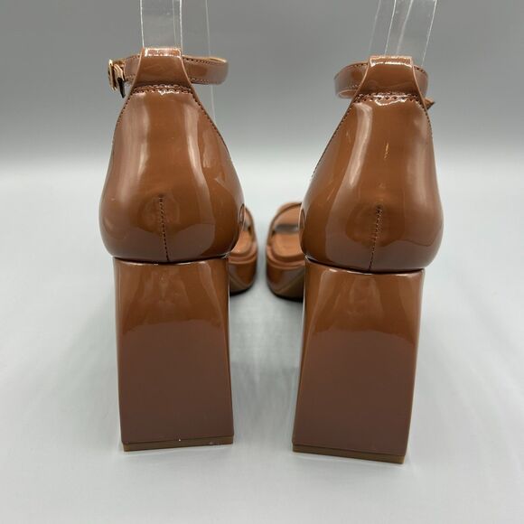 Madden Girl Omega Women's Cognac Platform Block Heels Women Size 8M - Picture 6 of 10